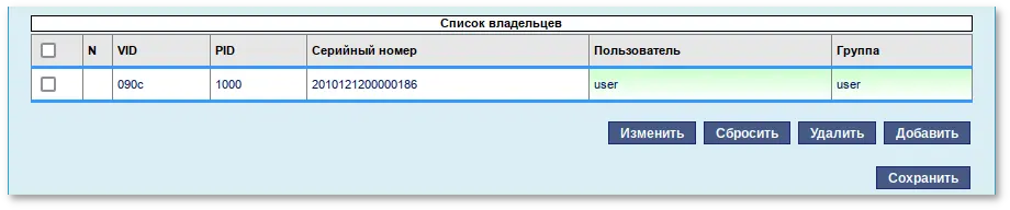 Указание пользователя и группы для блочного устройства